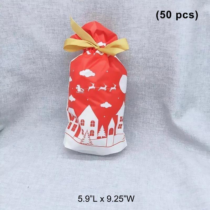 Kerst Cadeauzakjes – Feestelijke Gift Bags voor Cadeaus (50 stuks)