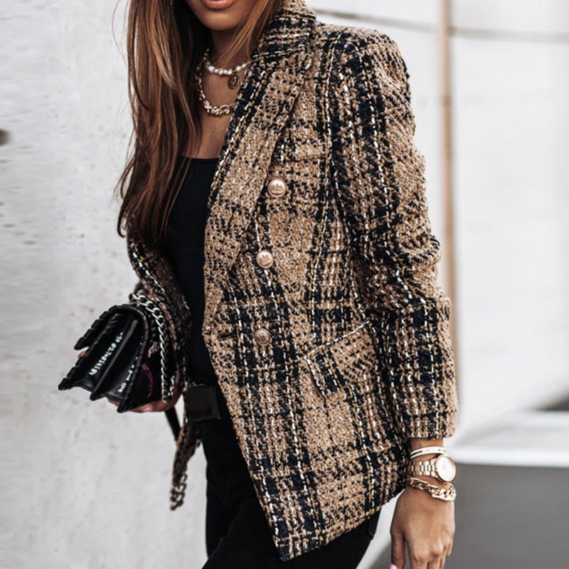 Geruite Blazer met Klassieke Pasvorm