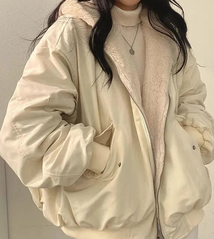 Dames Winterjas met Rits en Casual Oversized Pasvorm