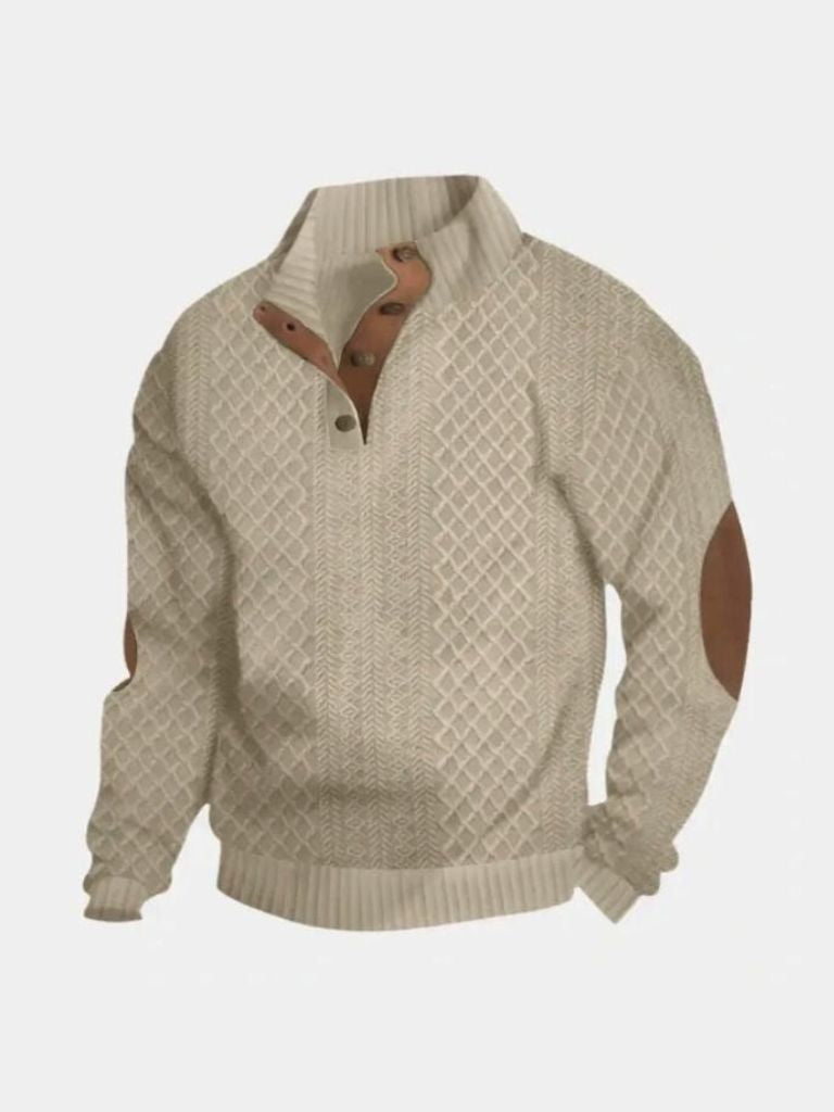 Heren Trui met Knoopsluiting & Klassiek Patroon