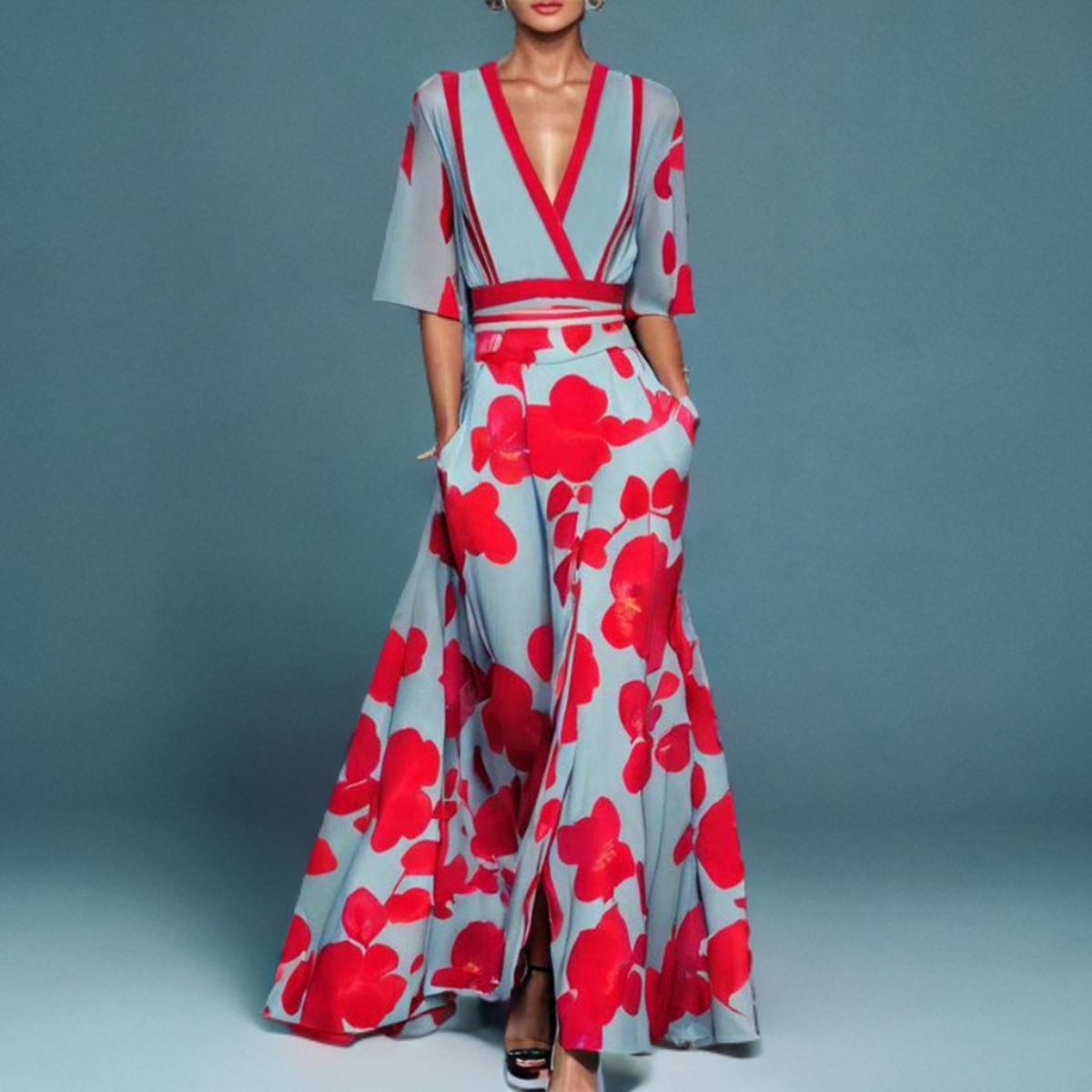 Elegante Bloemenjurk met Comfortabele Pasvorm
