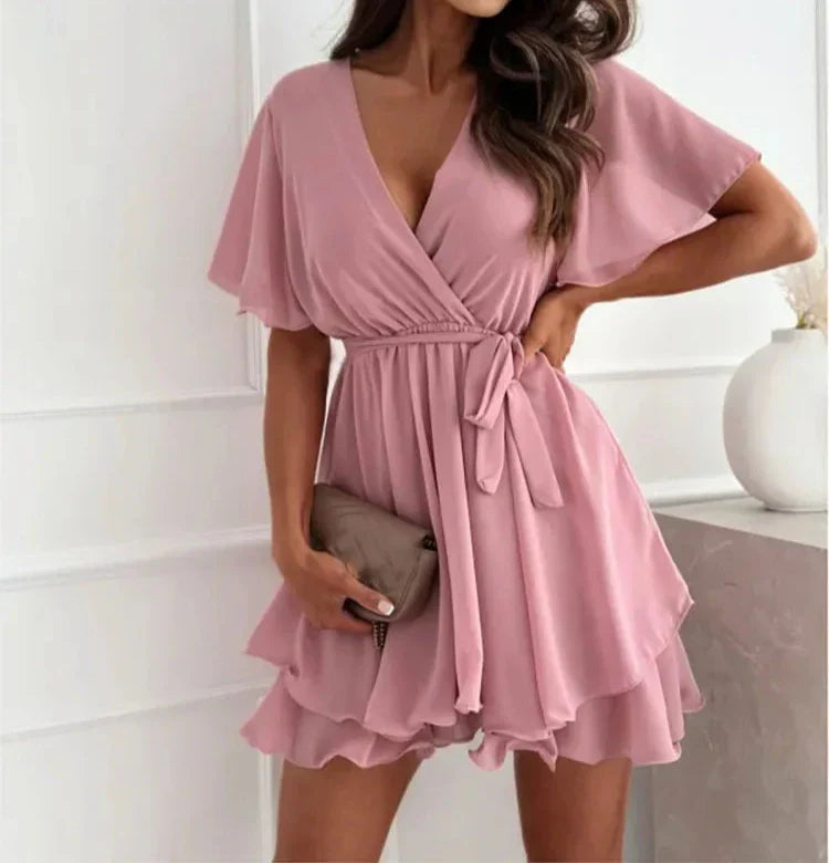 Zomerjurk Mouwloos V Hals Knielang Luchtig Dames Casual Fit