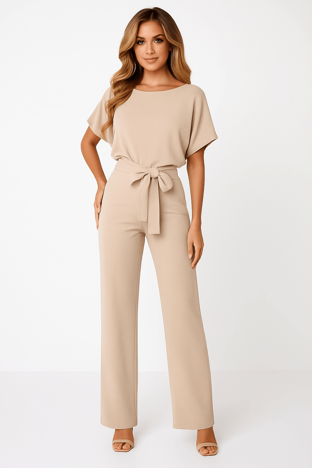 Jumpsuit met Verstelbare Tailleband en Elegante Pasvorm
