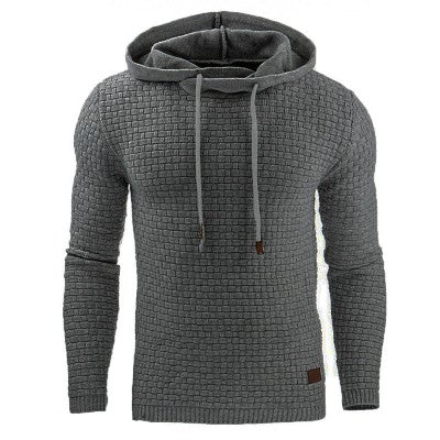 Gebreide herenhoodie – Comfortabele trui met modern wafelpatroon