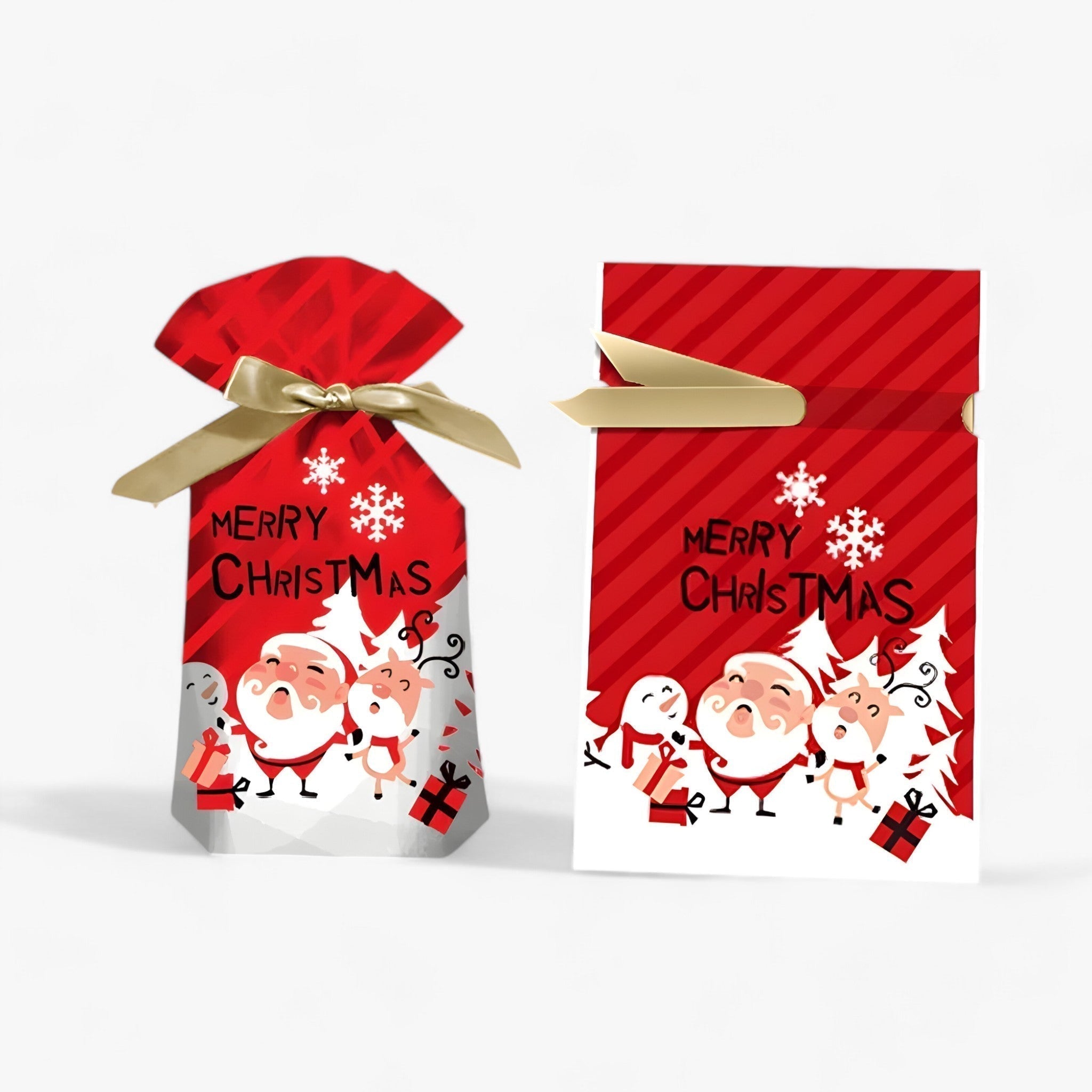 Kerst Cadeauzakjes met Strik – Decoratieve Zakjes voor Gift Packaging