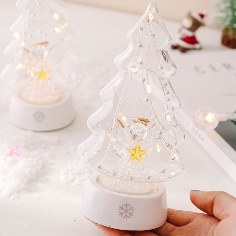 Glazen LED Kerstboom Lamp – Warm Licht Decoratie voor Thuis