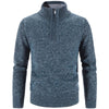 Warm herenvest met halve rits en halfhoge col