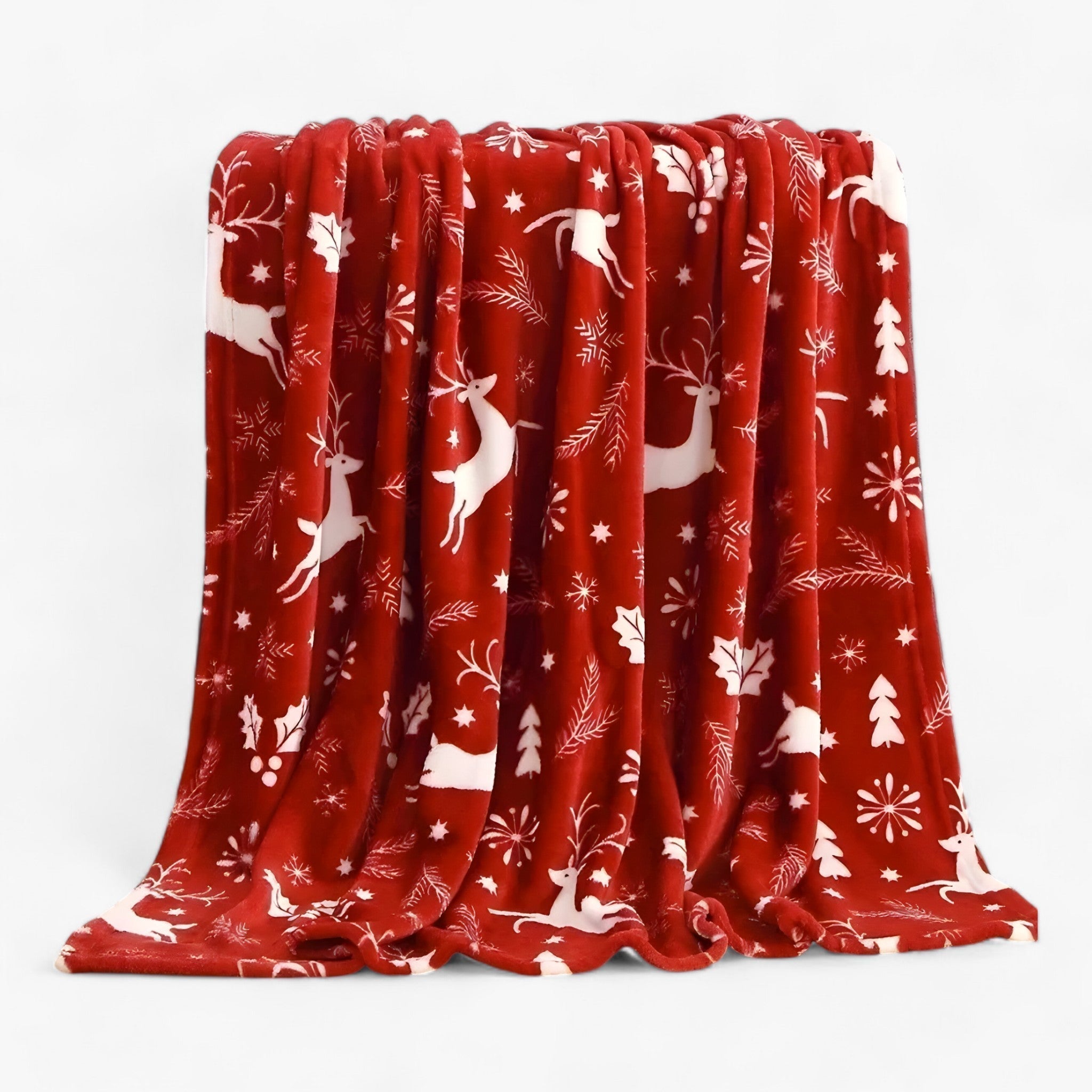 Zachte Kerst Deken – Warme Winterplaid met Feestelijke Print