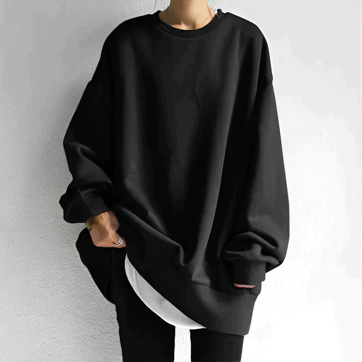 Oversized Dames Sweatshirt Met Ronde Hals En Lange Mouwen