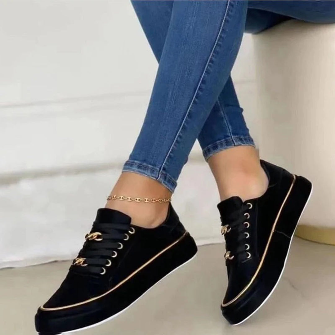 Stijlvolle Sneakers met Gouden Details