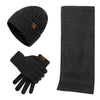 Gebreide winterset met muts, sjaal en handschoenen