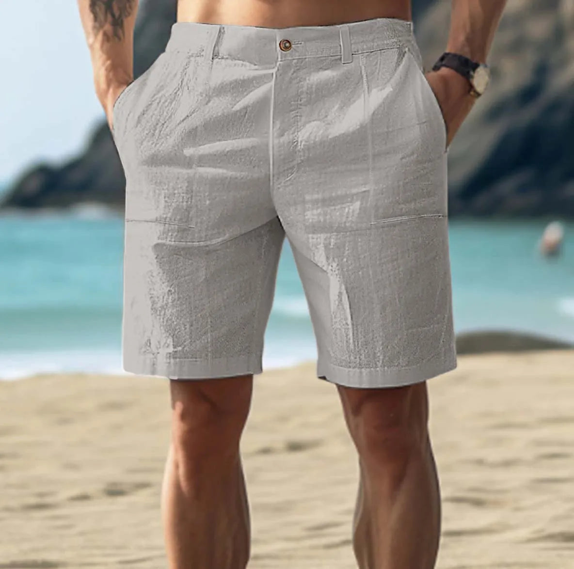 Linnen heren shorts voor zomerse dagen en comfort