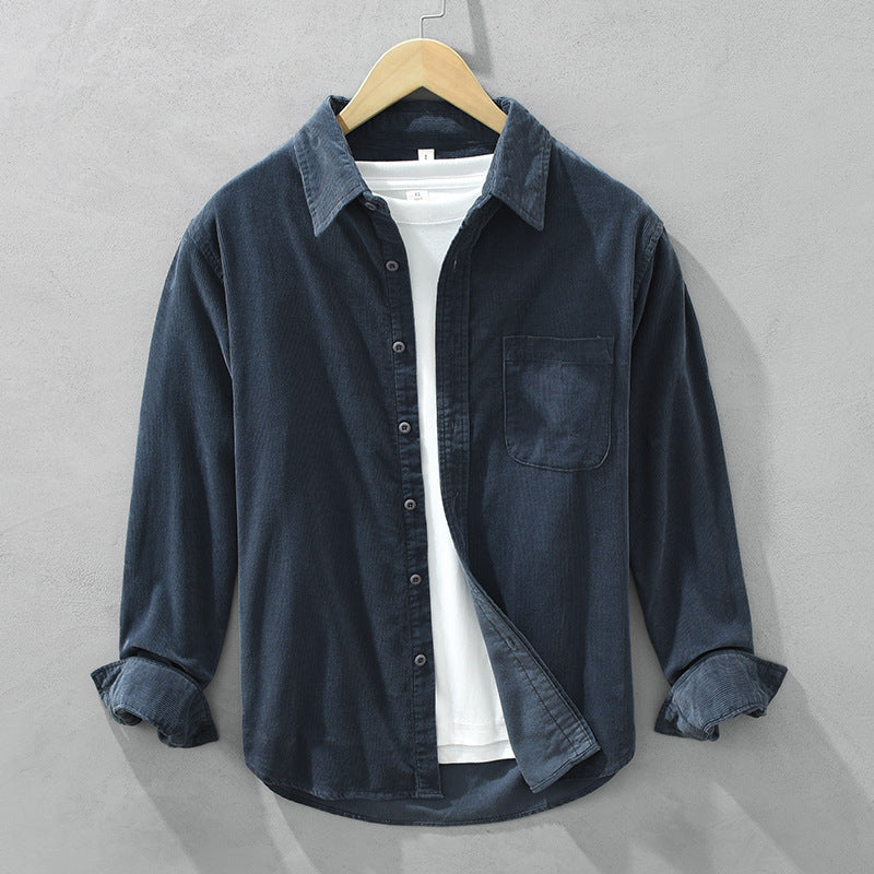 Retro Corduroy Overhemd voor Heren - Tijdloze Elegantie
