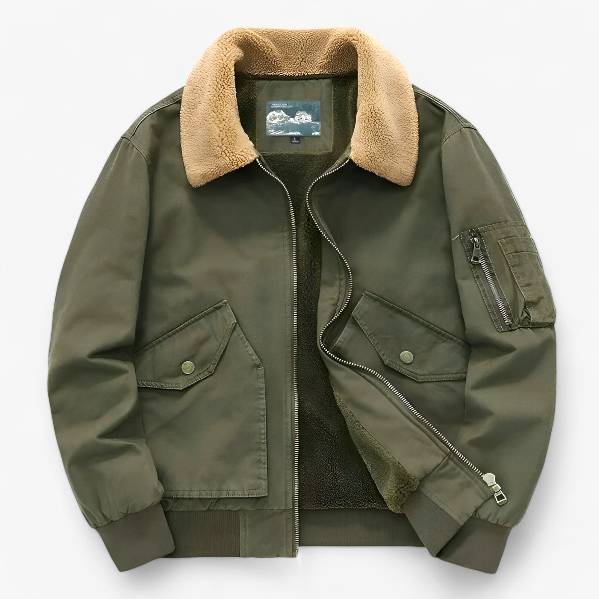 Heren Bomberjas – Warme Winterjas met Teddykraag