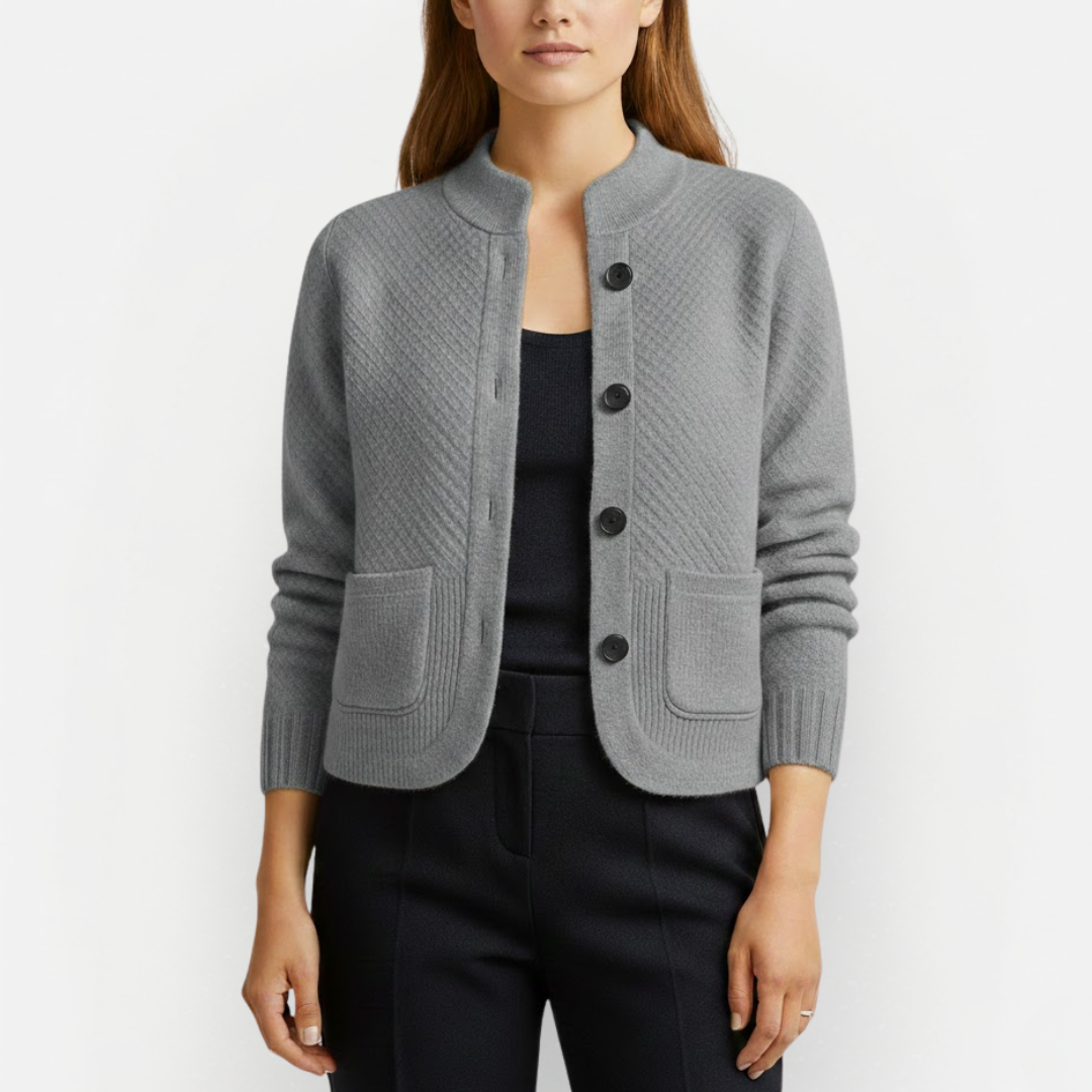 Dames Vest met Knoopsluiting en Ronde Hals