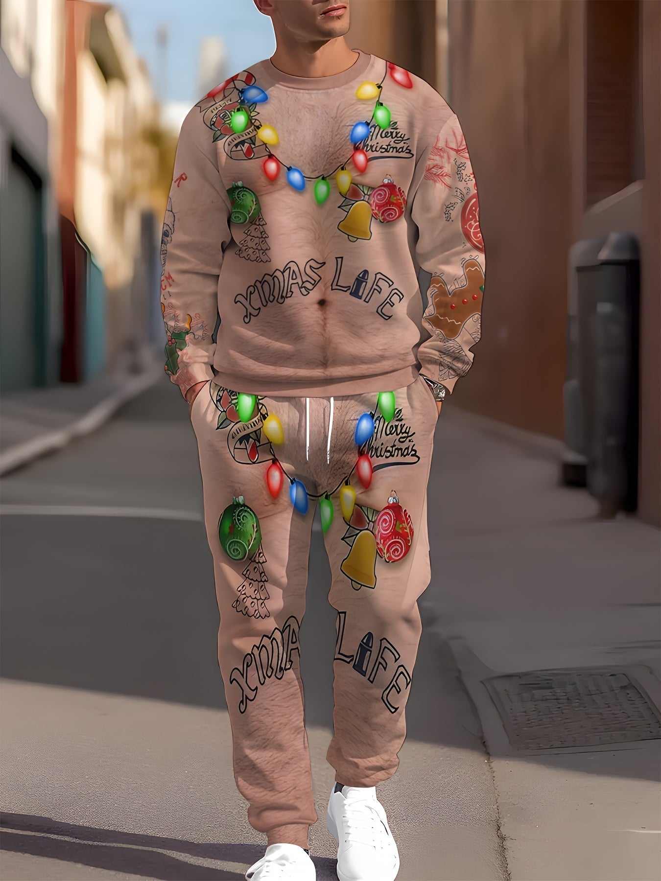 Unisex Kerst Joggingpak – Comfortabele Hoodie & Broek Set