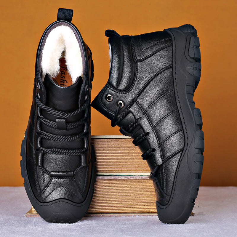 Heren Winterboots – Warme Outdoor Schoenen met Gripzool