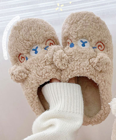 Fluffy Dierenpantoffels – Warme Sloffen met Antislip Zool