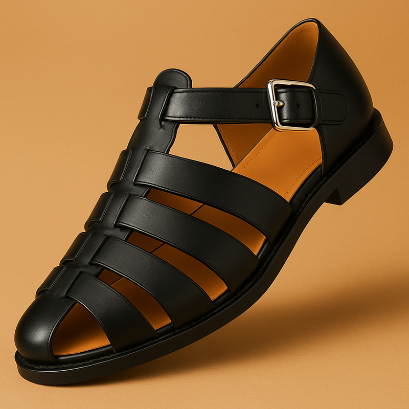 Leren Dames Sandalen met Verstelbare Riem en Comfortabele Pasvorm