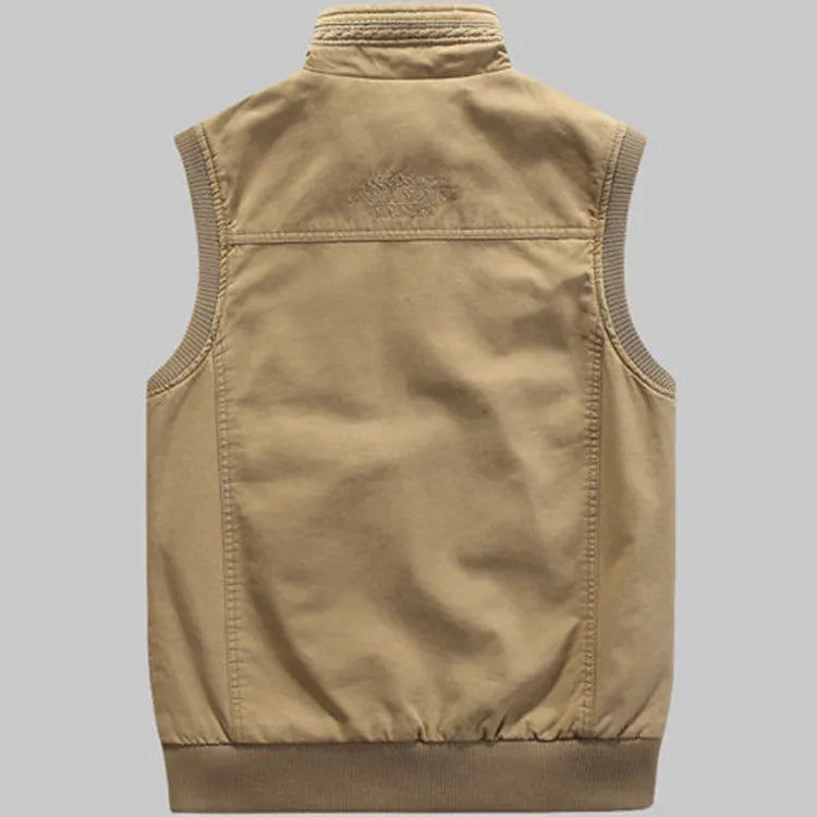 Duurzame vintage heren bodywarmer met meerdere zakken