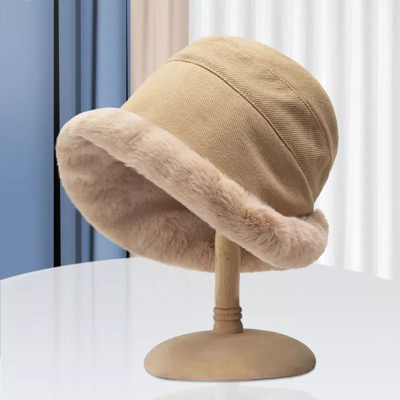 Dames Winter Bucket Hat – Warme Hoed met Zachte Rand