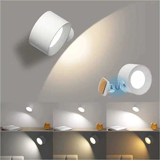 Draadloze LED Wandlamp met 360° Draaifunctie en Touchbediening