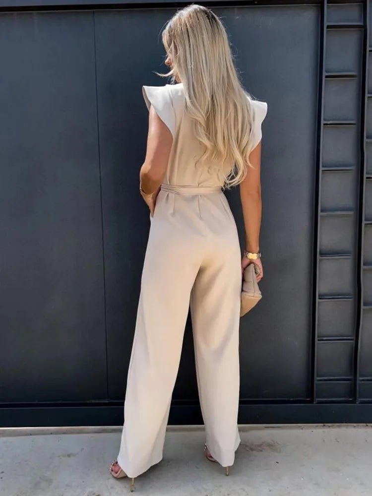 Jumpsuit met Speelse Ruches en Elegante Snit