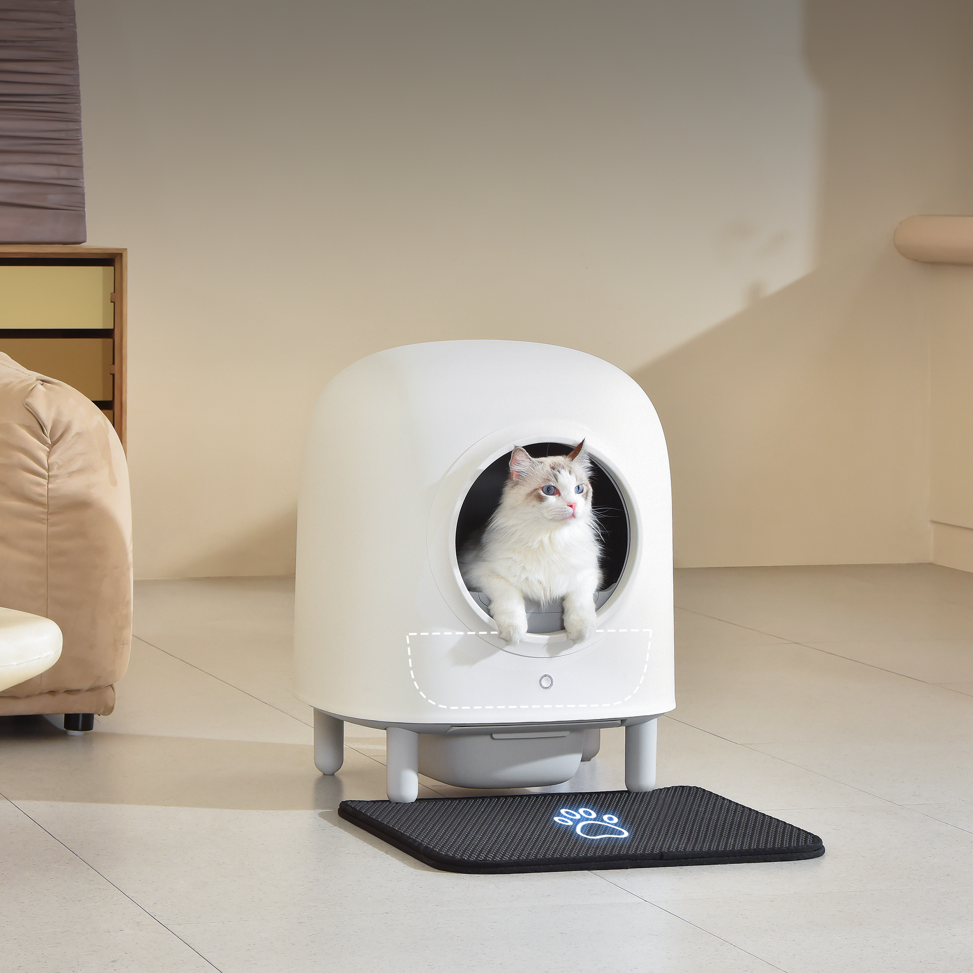 Moderne Gesloten Kattenbak met Compact & Stijlvol Design