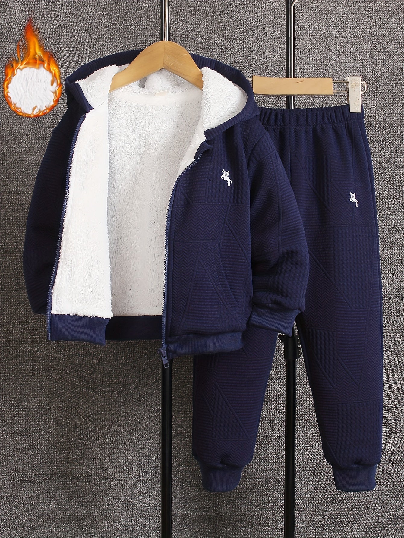 Navy Fleece Hoodie Set voor Jongens - Warm en Comfortabel-mezamstore.nl