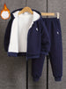 Navy Fleece Hoodie Set voor Jongens - Warm en Comfortabel-mezamstore.nl