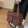 Corduroy Schoudertas Dames – Ruime Shopper met Ritssluiting