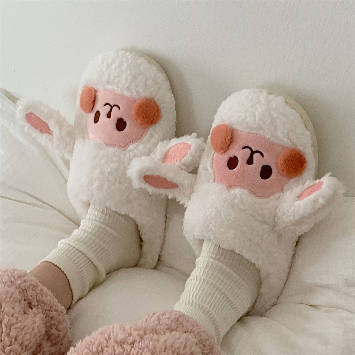 Fluffy Dierenpantoffels – Warme Sloffen met Antislip Zool