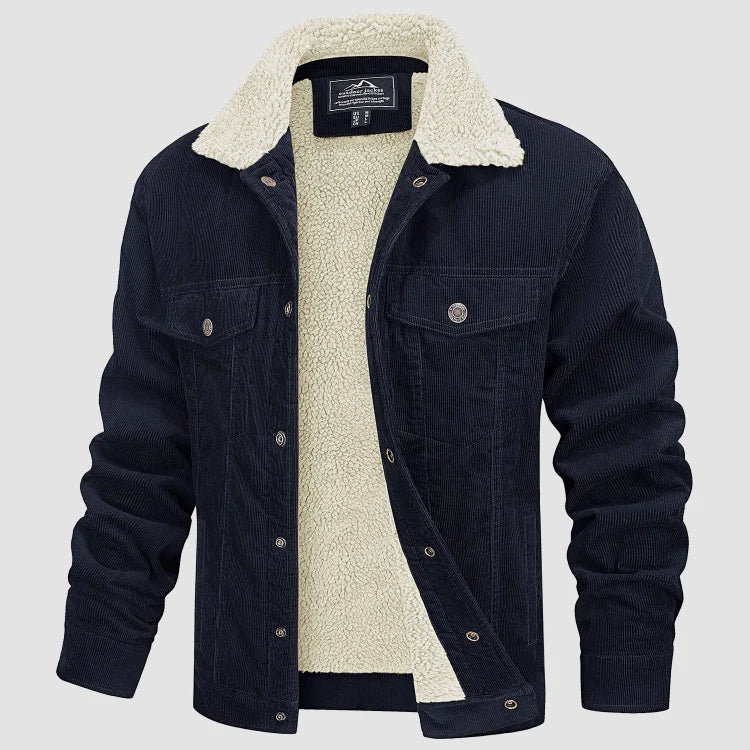 Moderne Stijlvolle Corduroy Jas voor Heren