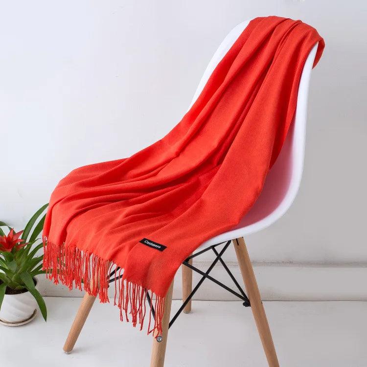 Elegante Dames Sjaal – Zachte Winter Sjaal met Franjes