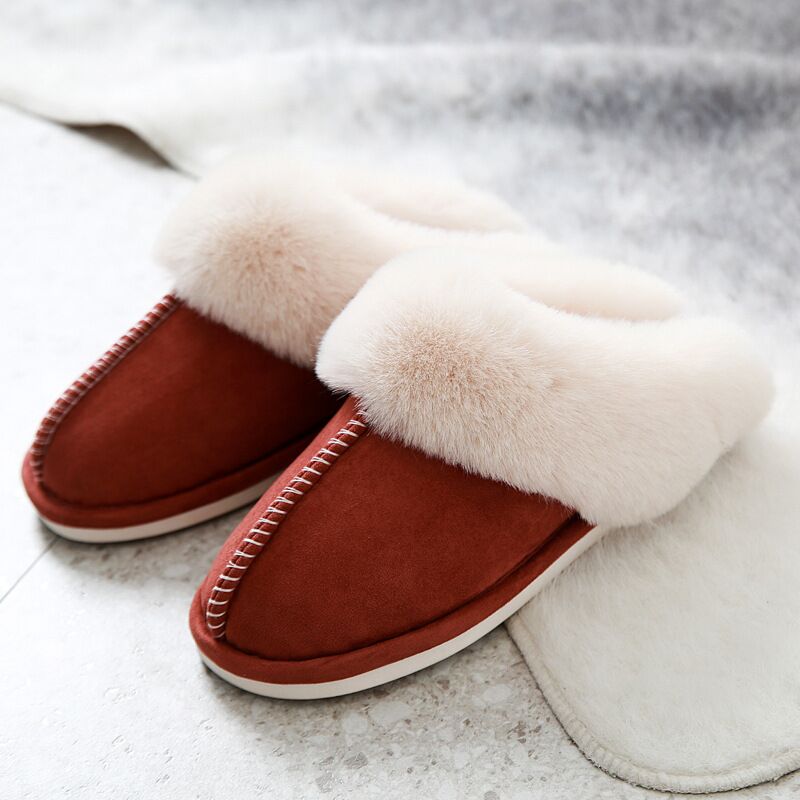 Flauschige en modieuze huis slippers met antislipzool-mezamstore.nl