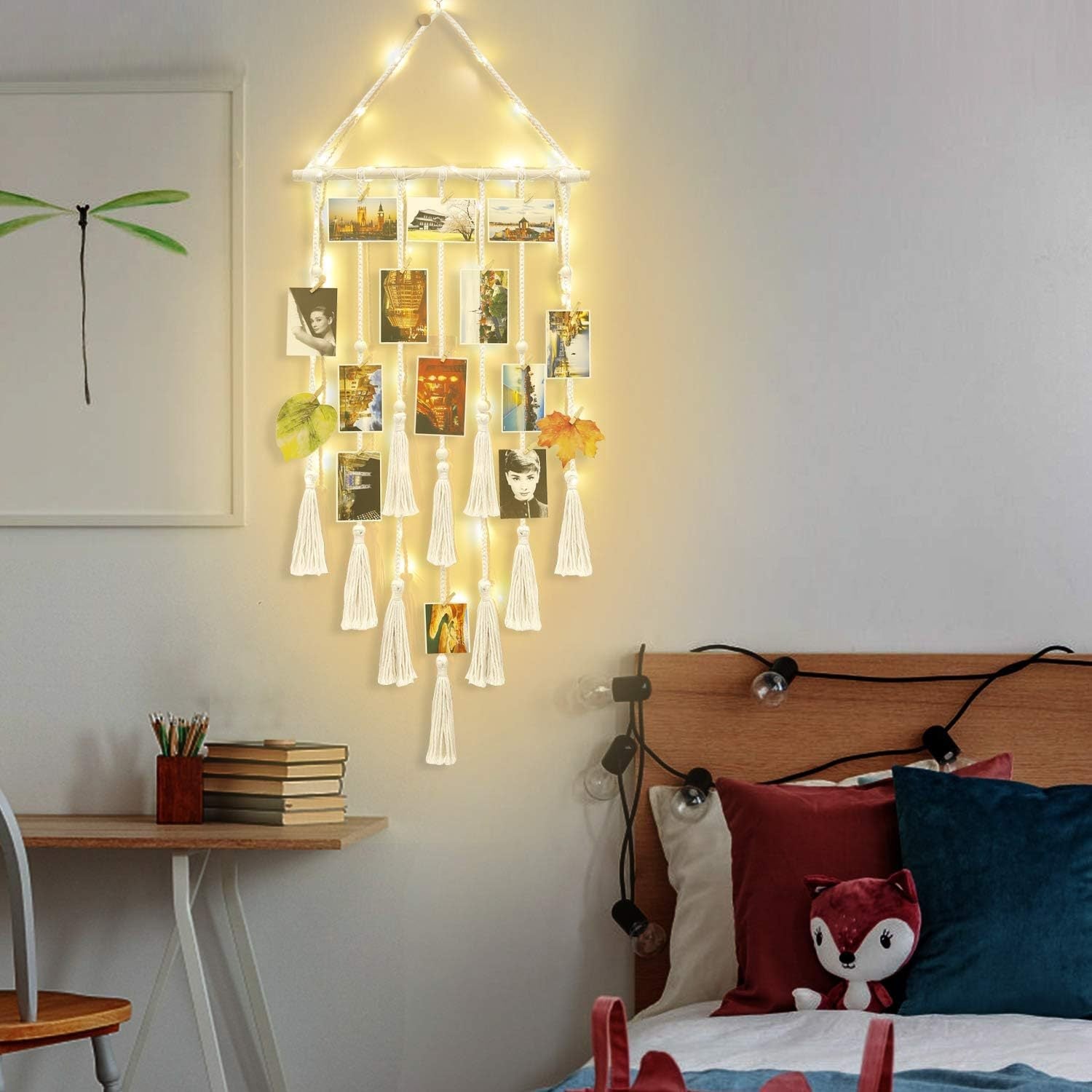 Boho Fotowand met LED-verlichting en Fernbedienung-mezamstore.nl