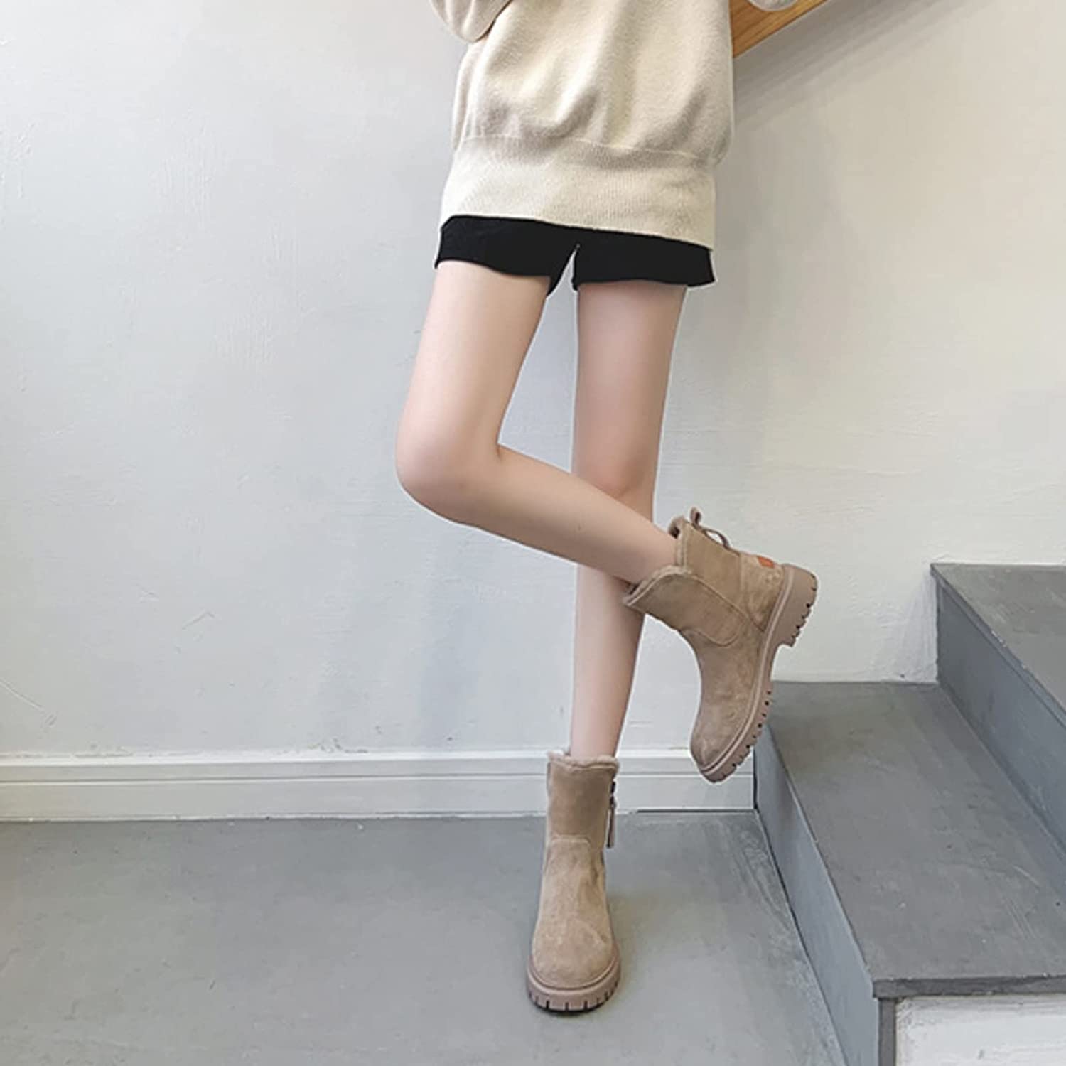 Dames Warme Winterlaarzen – Comfortabele Enkellaarzen met Rits en Antislipzool