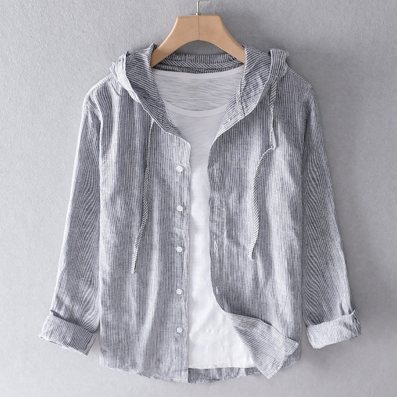 Damesblouse Luchtig Losvallend Met Kap Knoopsluiting Casual