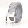 Unisex Canvas Riem met Dubbele Metalen Ring Gesp - Verstelbare Gestreepte Tailleband