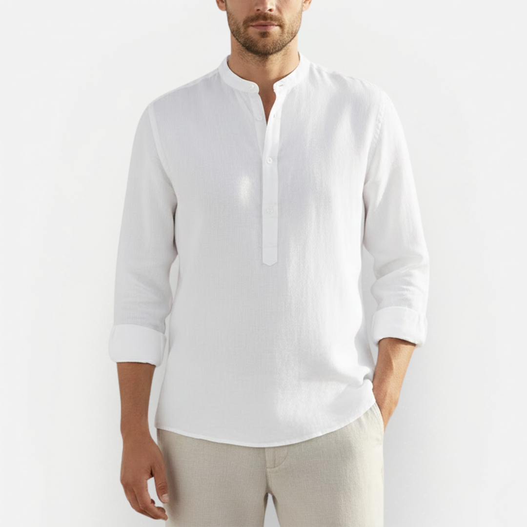 Heren Slim Fit T-Shirt Hoge Kraag – Modern & Comfort
