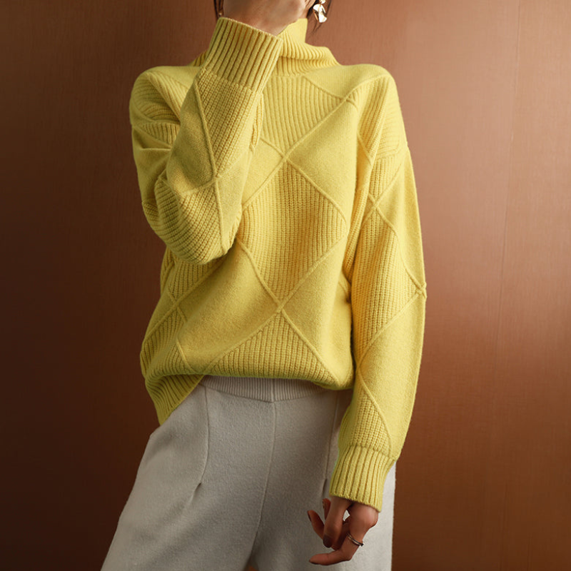 Luxe Dames Coltrui – Zacht, Warm en Elegant met Hoge Kraag