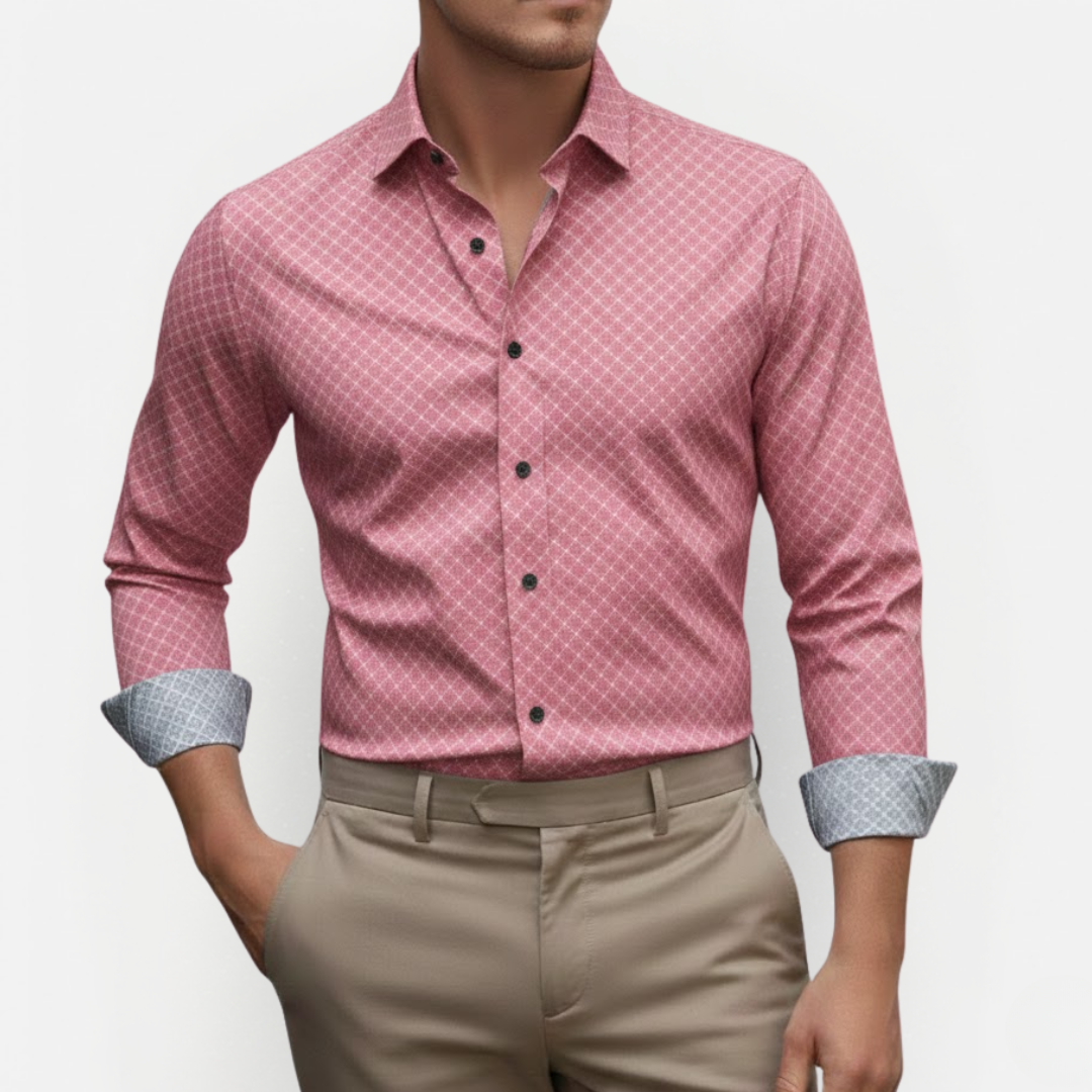 Heren Slim Fit Overhemd Ruit – Zakelijk & Casual