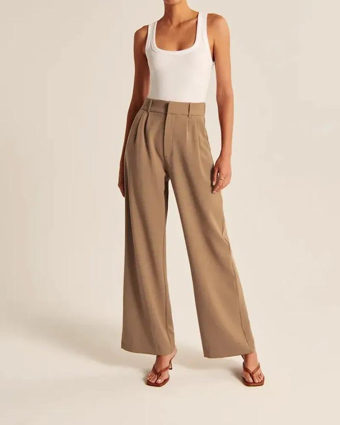 Dames Wide Leg Broek – Elegante Hoge Taille Pantalon