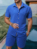 Herenset Zomer Overhemd en Shorts Casual Look