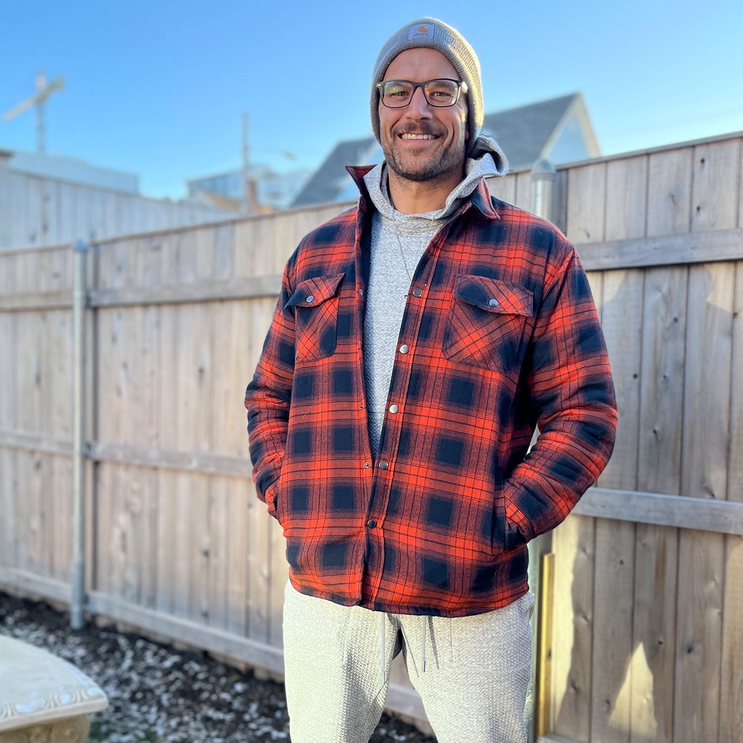 Heren Gewatteerd Overhemd Jacket met Ruitprint – Comfort & Stijl