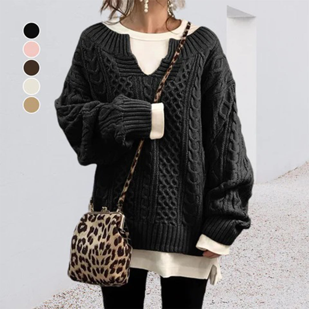 Oversized Gebreide Trui met Ronde Hals