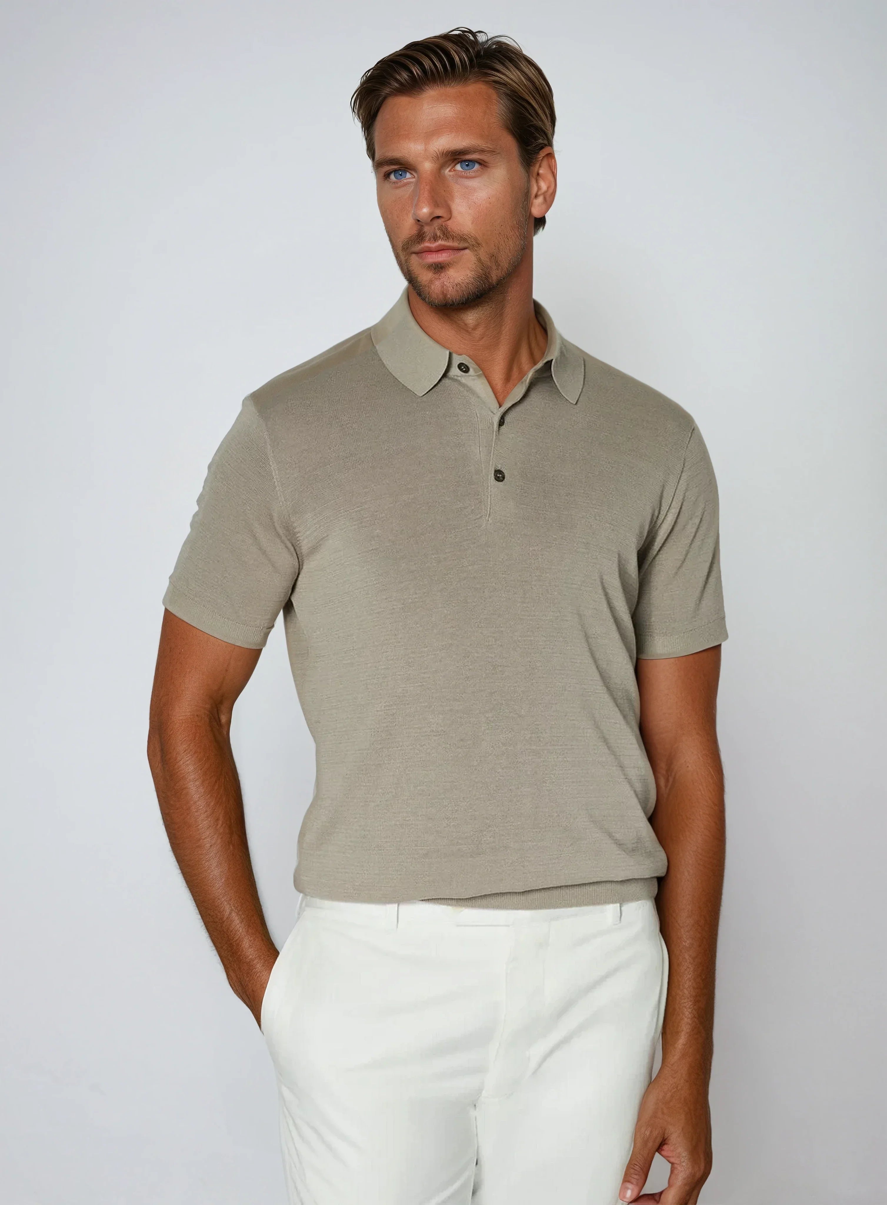 Polo Heren Knooploos Design Ademend Katoen