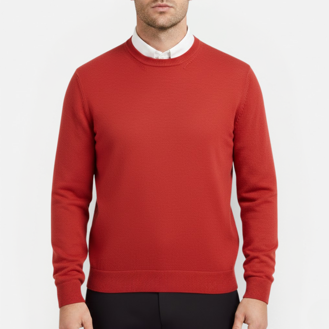 Heren Minimalistische Trui met Ronde Hals
