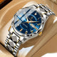 Inter-Gouden Armband met Blauw Wijzerplaat