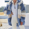 Oversized pluche fleece vest met rits en capuchon